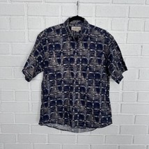 Vintage 90s Shirt Natural Issue Mens Medium All Over Print Sailboat Anch... - £15.43 GBP