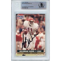 Andre Ware Houston Cougars Auto 1991 Pro Set Heisman #38 Signed BAS Auth Slab UH - $79.99