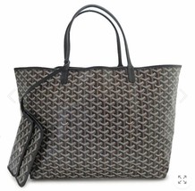 Goyard Saint Louis GM Tragetasche mit Tasche Leinen Leder Schwarz - $4,135.41