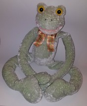 Amela Big Green Frog Plush Stuffed Animal Toy Lovey Soft Hanging (WEAR AS IS) - £23.19 GBP
