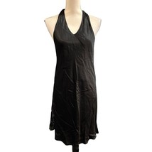 Shore Mini Dress Womens M Black Satin Slip Halter 90s Y2K Whimsigoth Witchy - £34.44 GBP