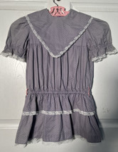 Vtg Little Girls Dress 80s Drop Waist Lavender Floral Print - £19.71 GBP