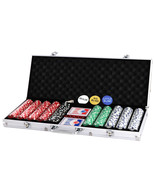 Poker Chip Set 11.5 Gram Texas Hold &#39;Em 500 Dice Chips Poker With Alumin... - £55.82 GBP