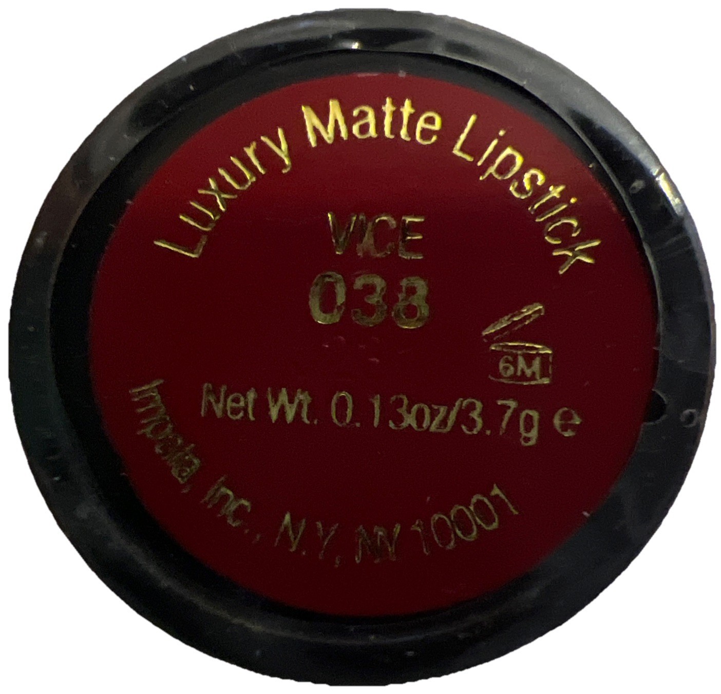 1- IMAN LUXURY MATTE LIPSTICK #038 VICE (New/Sealed/Discontinued) See PH... - $19.79