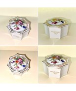 Vintage Victorian Porcelain Jewelry Box Floral Print - $25.00