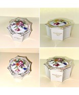 Vintage Victorian Porcelain Jewelry Box Floral Print - £19.66 GBP