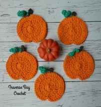 Crochet pumpkin coasters kitchen decor PATTERN ONLY - £6.34 GBP