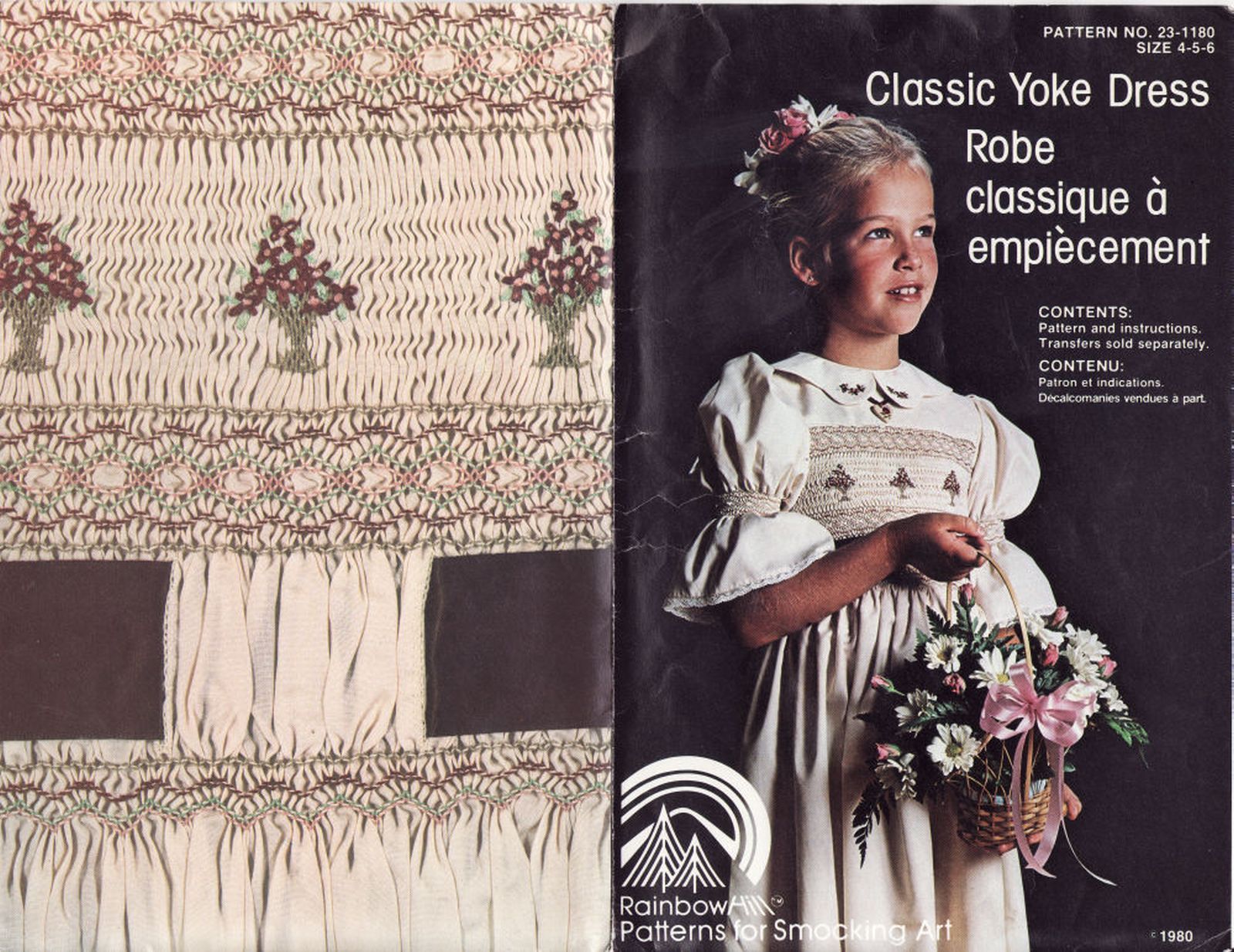 1980 Flower Girl  Yoke Dress Rainbow Hill Miss Muffet Smocking Pattern 4-6 - $12.99