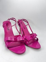 Alisha Hill Angelina Fuchsia 3&quot; High Heel Shoes Patent Bow Sandal Size 12 - £22.72 GBP