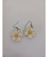 Yellow White Bohemia Polymer Clay  Frangipani Flowers Drop Earrings - $149.79 MXN