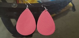 Faux Leather Dangle Earrings (new) SALMON #10 - £4.44 GBP