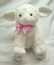 Gund Extra Soft Cute White Lamb W/ Pink Bow 8&quot; Plush Stuffed Animal Toy - £14.39 GBP