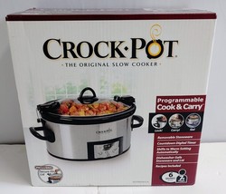 Crockpot Portable 6 Quart Slow Cooker with Locking Lid and Digital Timer  - £54.60 GBP