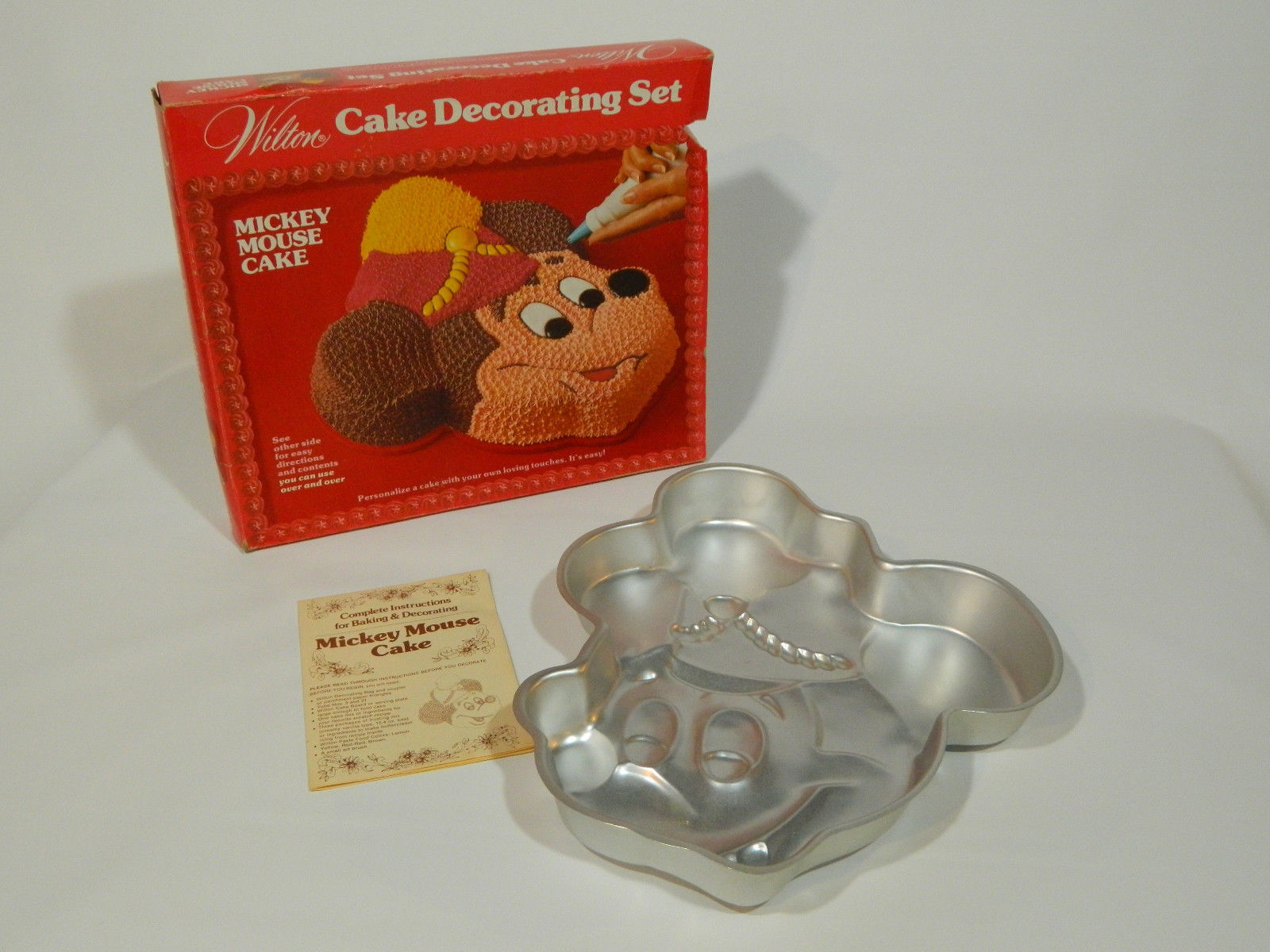 Vintage Wilton Mickey Mouse Cake Pan Mold instructions 1974 Band Leader 515-302 - $17.97