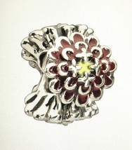 Chamilia Blooming Zinnia Charm, Burgundy 2020-0652, Sterling Silver, New - $445.81 MXN