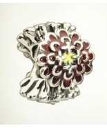 Chamilia Blooming Zinnia Charm, Burgundy 2020-0652, Sterling Silver, New - $23.75