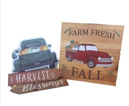 Fall, Farm, Harvest Blessings, Hanging wood-#2 signs NEW - £9.82 GBP