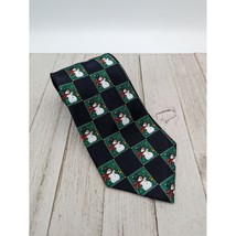 Vintage Hallmark Yule Neck Tie Snowman Black Green 58&quot; - £7.83 GBP