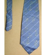Loris Azzaro France Neck Tie/Necktie Silk blue white stripe floral 57&quot;x3... - $13.49