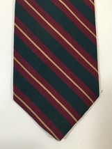 Vintage Charing Cross Tie - Green, Red, And, Yellow Striped Pattern - $14.99