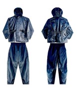 IK-1039 TEXTILE USA Men Biker Black Waterproof Rain Suit w. Reflective P... - $68.07 CAD