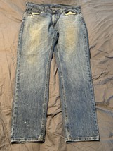 Levi’s 501 Men’s Jeans W34 L30 Blue Denim Button Fly Straight Leg Distre... - $22.68