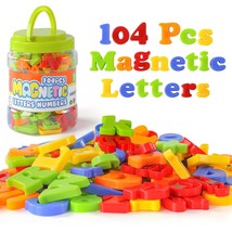 104 Pcs Magnetic Letters Numbers, Plastic Abc Alphabet Letters Educational Toy S - £13.38 GBP