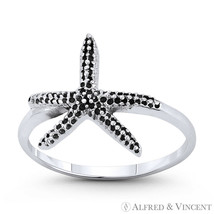 Starfish Animal Charm Right-Hand Beachbum Boho Stack Ring in 925 Sterling Silver - £15.81 GBP