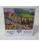 BUFFALO GAMES COUNTRY LIFE ANTIQUE MARKET  1000 PIECE PUZZLE PRE-OWNED - £7.04 GBP