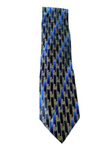 Mosaic Vintage Men’s Blue 100% Pure Silk Striped Swirl Geometric Abstrac... - £7.03 GBP