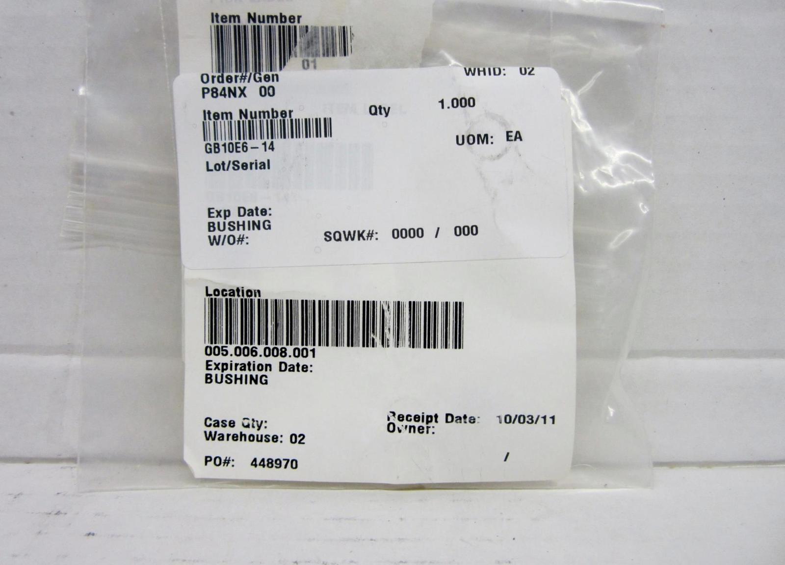GB10E6-14 BUSHING, AIRCRAFT AIRPLANE AVIATION AVIONICS REPLACEMENT PART - $6.92