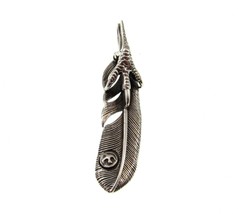 Large Handcrafted Solid 925 Sterling Silver Eagle Feather &amp; Claw Slide Pendant - £49.81 GBP