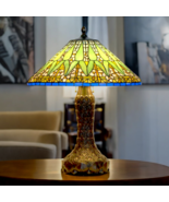 Tiffany Lamp Light &quot;CARAMBOLE&quot; Table Lamp 64 Cm Art Nouveau - $19,373.74 MXN