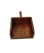 Wooden Scoop with Handle 7 Inch Feed Dry Goods Home Decor Dark Brown - £27.76 GBP