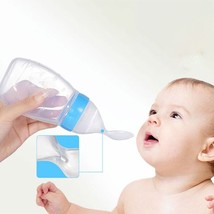 120ML Baby Silicone Squeeze Feeding Bottle with Spoon Food Rice Cereal F... - £6.30 GBP