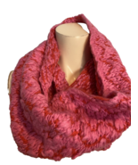 Ann Taylor Loft Pink and Red Knit Infinity Scarf - $353.28 MXN