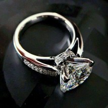 3.20Ct Round Cut Diamond Engagement Wedding Ring In 14K White Gold Finish - £95.89 GBP