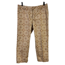 Talbots Womens Cropped Capri Pants Multicolor Geometric Side Slits Petites 6P - £18.97 GBP