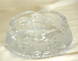 Cut Cristal Bohemian Czech Ashtray Hobnail Waffle Pattern - £31.04 GBP