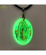 Luminous Virgin Mary Pendant Necklace Jesus Mother Glow In Dark Jewelry ... - £14.70 GBP