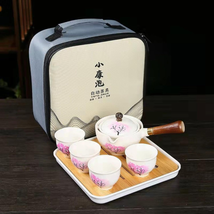 Mothers Day Gifts for Mom Her Women, Ceramic Portable Travel Tea Set, Chinese Ku - $50.25