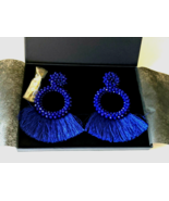 Une Douce Tassel Earrings Blue New - £14.55 GBP