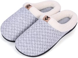 Roxoni Women&#39;s Slippers Cozy Fleece Warm Clog Knit Winter Ladies House Shoe Non- - £17.58 GBP