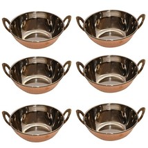 Copper Steel Kadai Resturant Dish Serving Bowl Tableware Katori 5.4x2 Inch 300ML - £82.31 GBP