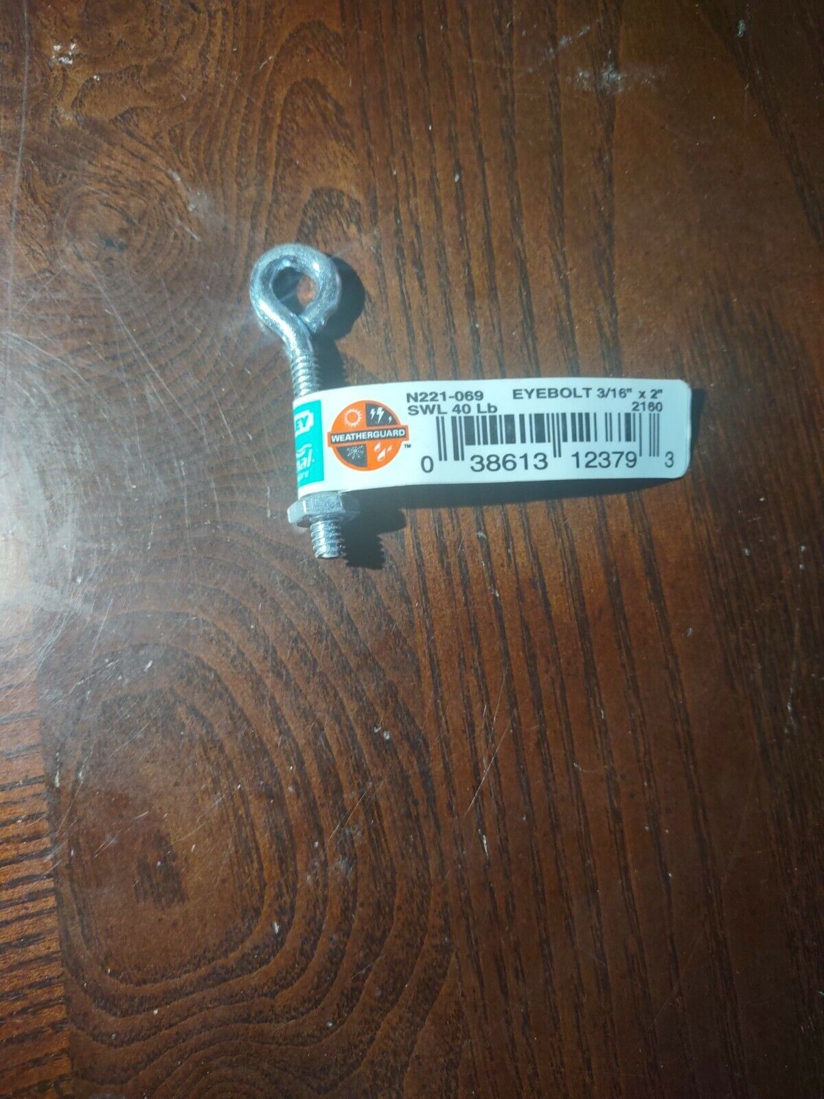 National 3/16 In. x 2 In. Zinc Eye Bolt with Hex Nut N221069 Pack of 8 - $12.86