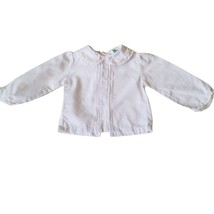 Vintage Baby Top Tiny Tots Original 6 to 9 months White Buttons Pink Trim Lace - £5.70 GBP
