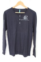 4Rule Kamakura 2 S/M? Blue Long Sleeve Henley Surf Art T-Shirt Japan - £30.01 GBP