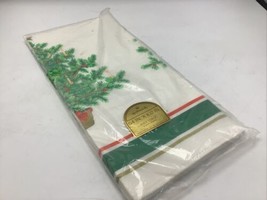 Hallmark Table Cover Paper Christmas Tree Border Vintage New in Package 102&quot;X54&quot; - £10.78 GBP