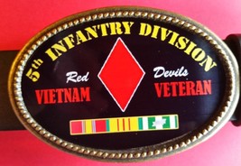 Vietnam Veteran 5th INFANTRY DIVISION &quot;Red Devils&quot;  Epoxy  Buckle - NEW - $17.77