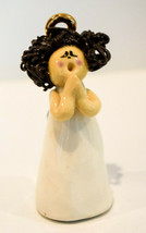Currly Hair Angel With Halo - Black Hair  Porcelain  Classic Figure - £8.94 GBP